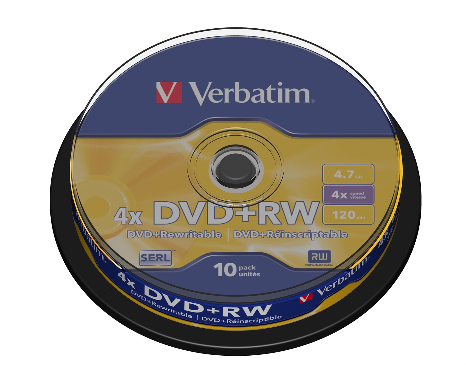 Verbatim DVD RW Matt Silver 4,7 GB Riscrivibili 4x Cake Box 10 pz