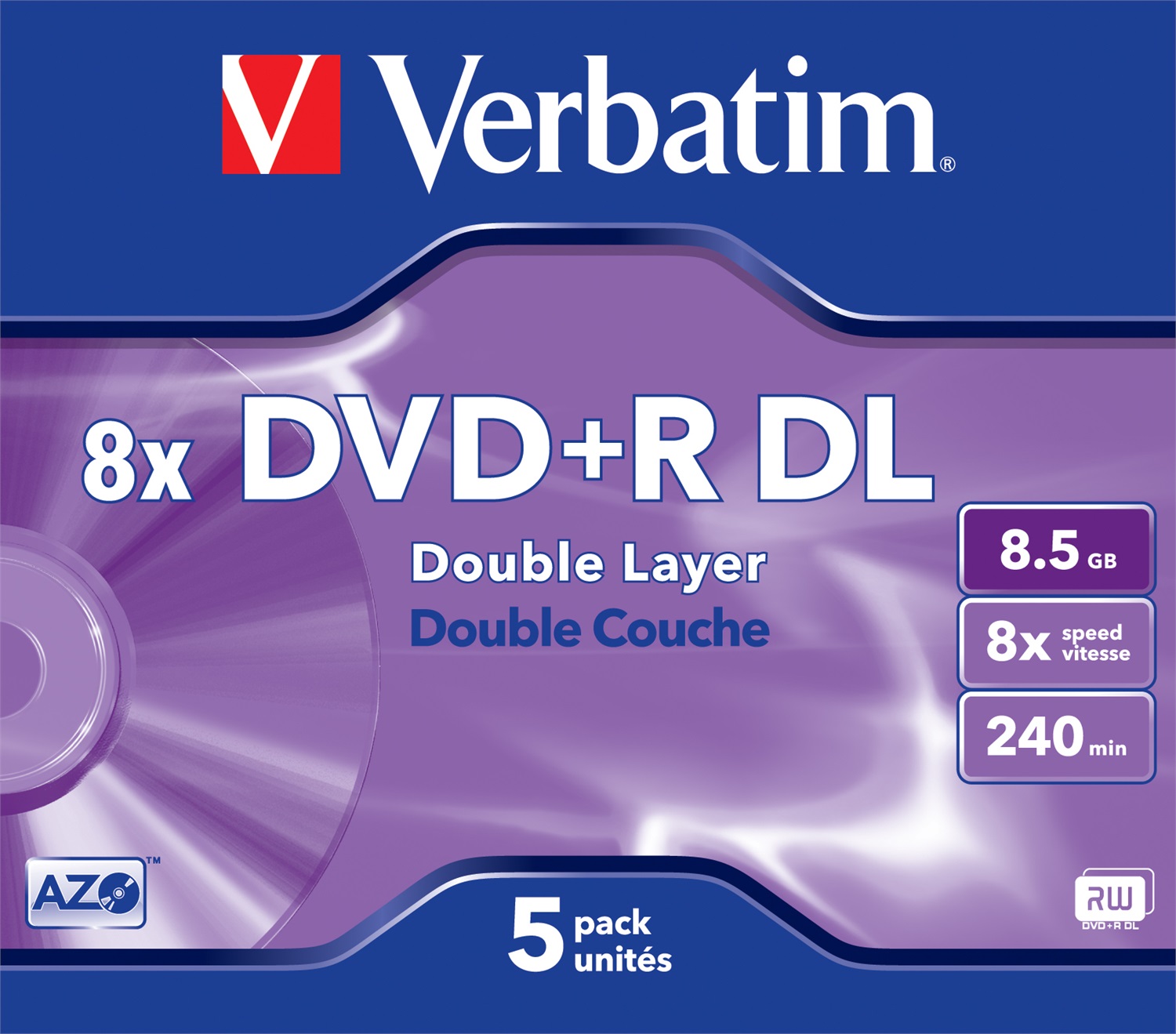 Verbatim DVD R DL 8.5GB 8x - Confezione da 5 pezzi Jewel Case