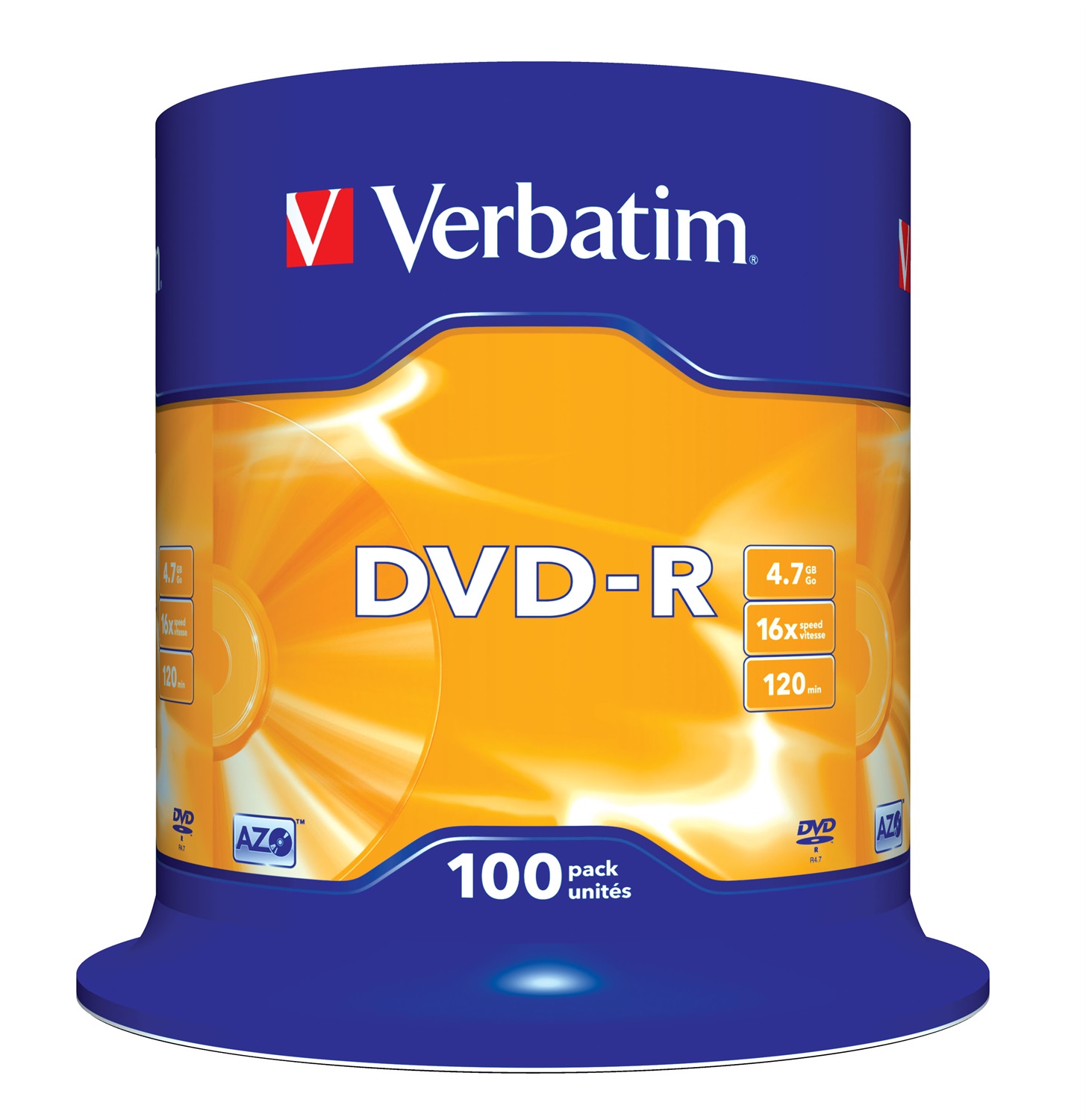 Verbatim DVD-R 4.7GB 16x Matt Silver - Confezione da 100 pezzi
