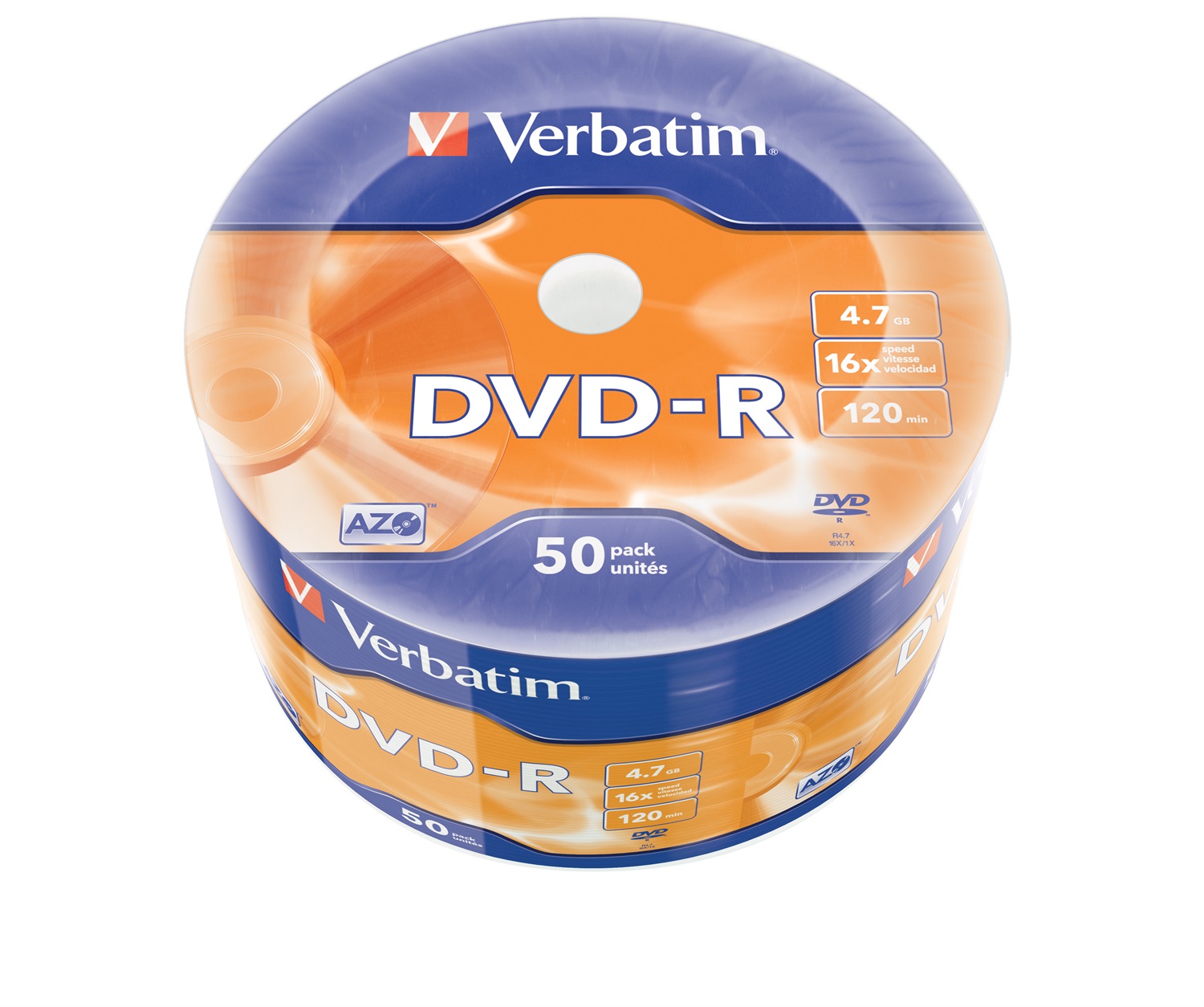 Verbatim DVD-R 4.7GB 16X Matt Silver - Confezione da 50 pezzi con tecnologia AZO