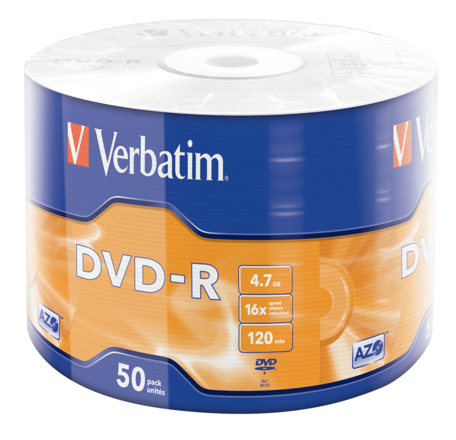 Verbatim DVD-R 4.7GB 16X Matt Silver - Confezione da 50 pezzi con tecnologia AZO