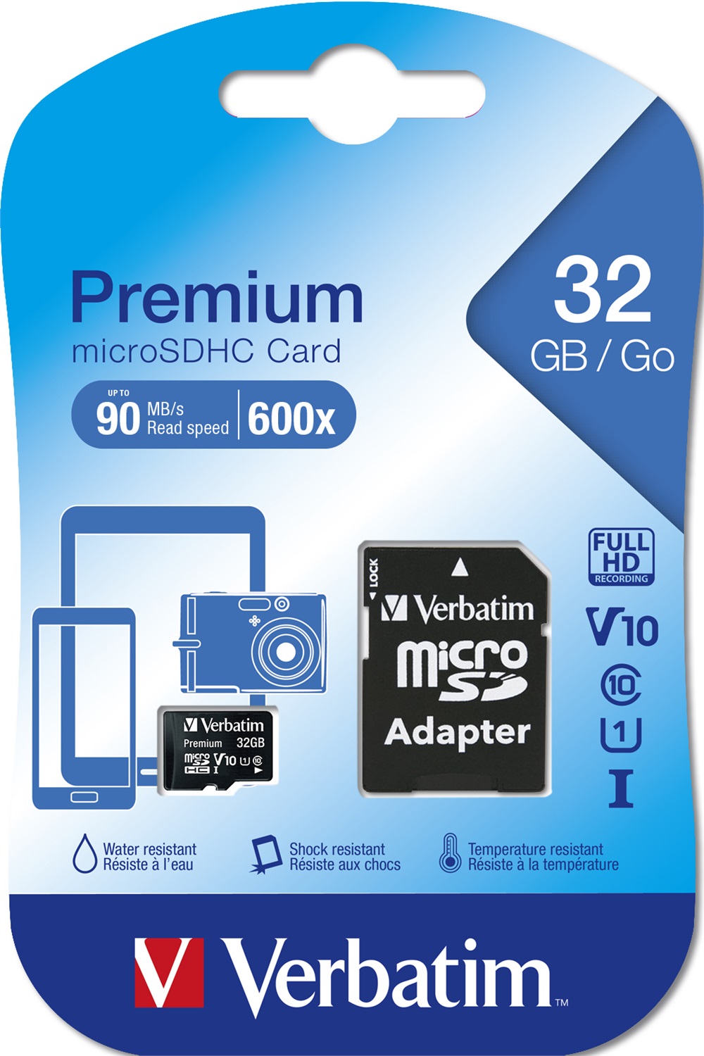 Verbatim Premium MicroSDHC 32 GB Classe 10 con Adattatore - Fino a 45 MB/s