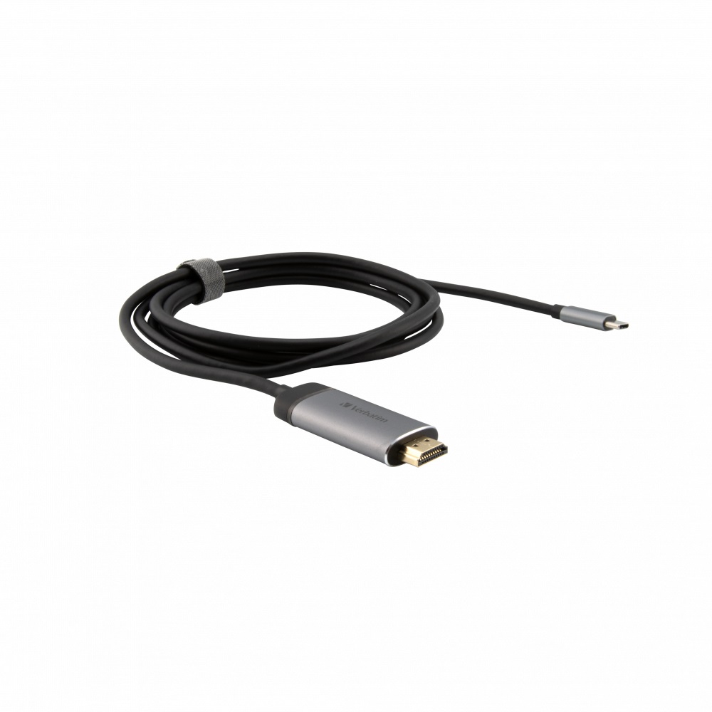 Verbatim 49144 Adattatore USB-C a HDMI 4K con Cavo da 1,5 m - USB 3.1, Nero e Argento