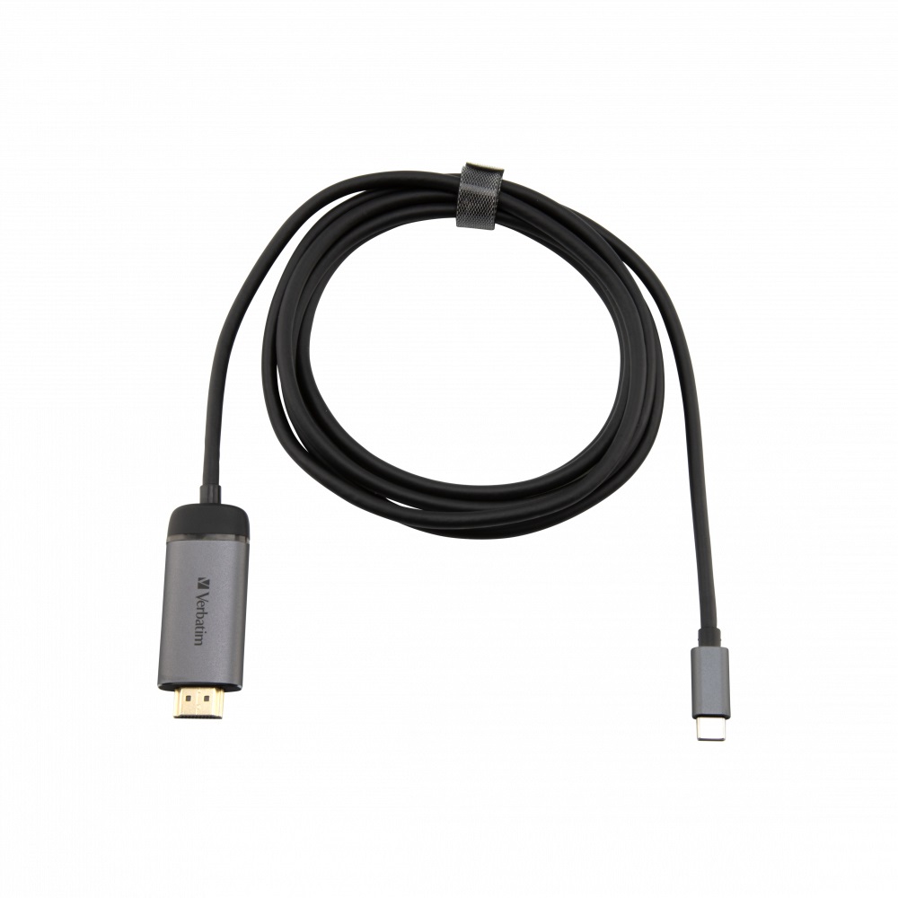 Verbatim 49144 Adattatore USB-C a HDMI 4K con Cavo da 1,5 m - USB 3.1, Nero e Argento