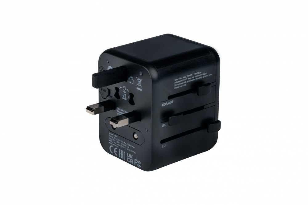 Verbatim 49543 Adattatore Universale per Presa di Corrente con 2 x USB-A - Nero