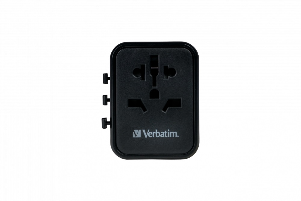 Verbatim UTA-02 Adattatore da Viaggio Universale con USB-C PD e USB-A QC, Nero