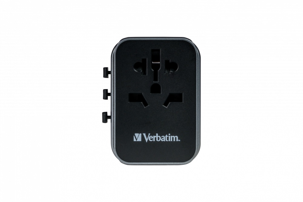 Verbatim UTA-03 Adattatore da Viaggio Universale 30W con 2 Porte USB-A e 3 Porte USB-C, Compatibile in Oltre 180 Paesi