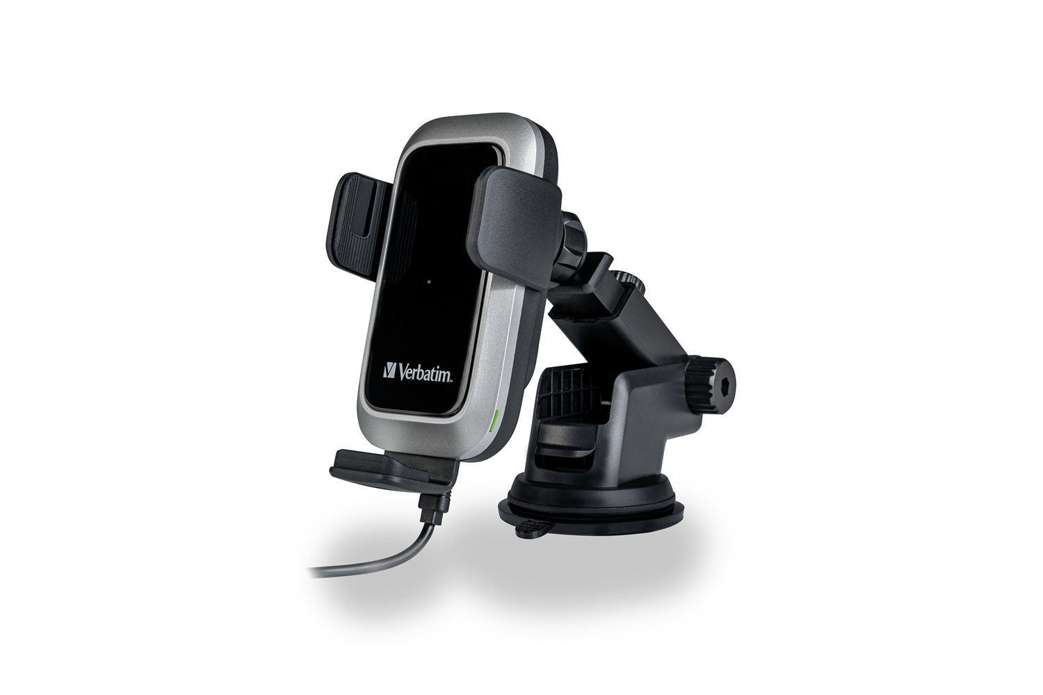 Verbatim FWC-03 Pro Caricatore Auto Wireless Qi Fast - Supporto per Telefono Cellulare, Ricarica Induttiva, Nero