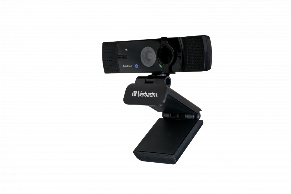 Verbatim AWC-03 Webcam 4K Ultra HD con Autofocus, Doppio Microfono e Rotazione 360°