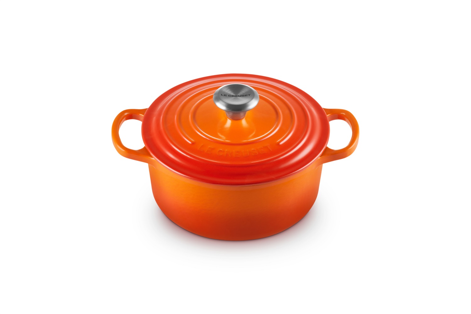 Le Creuset Cocotte Rotonda Evolution in Ghisa Vetrificata 1,8 L Arancione con Coperchio - Diametro 18 cm