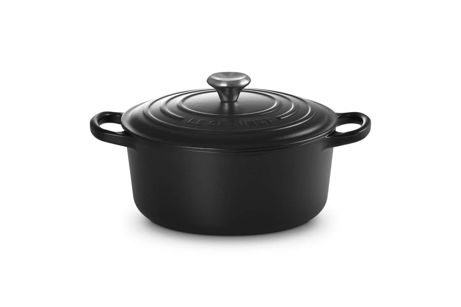 Le Creuset Cocotte Rotonda Evolution in Ghisa Vetrificata Nero Opaco, 22 cm, 3,3 L