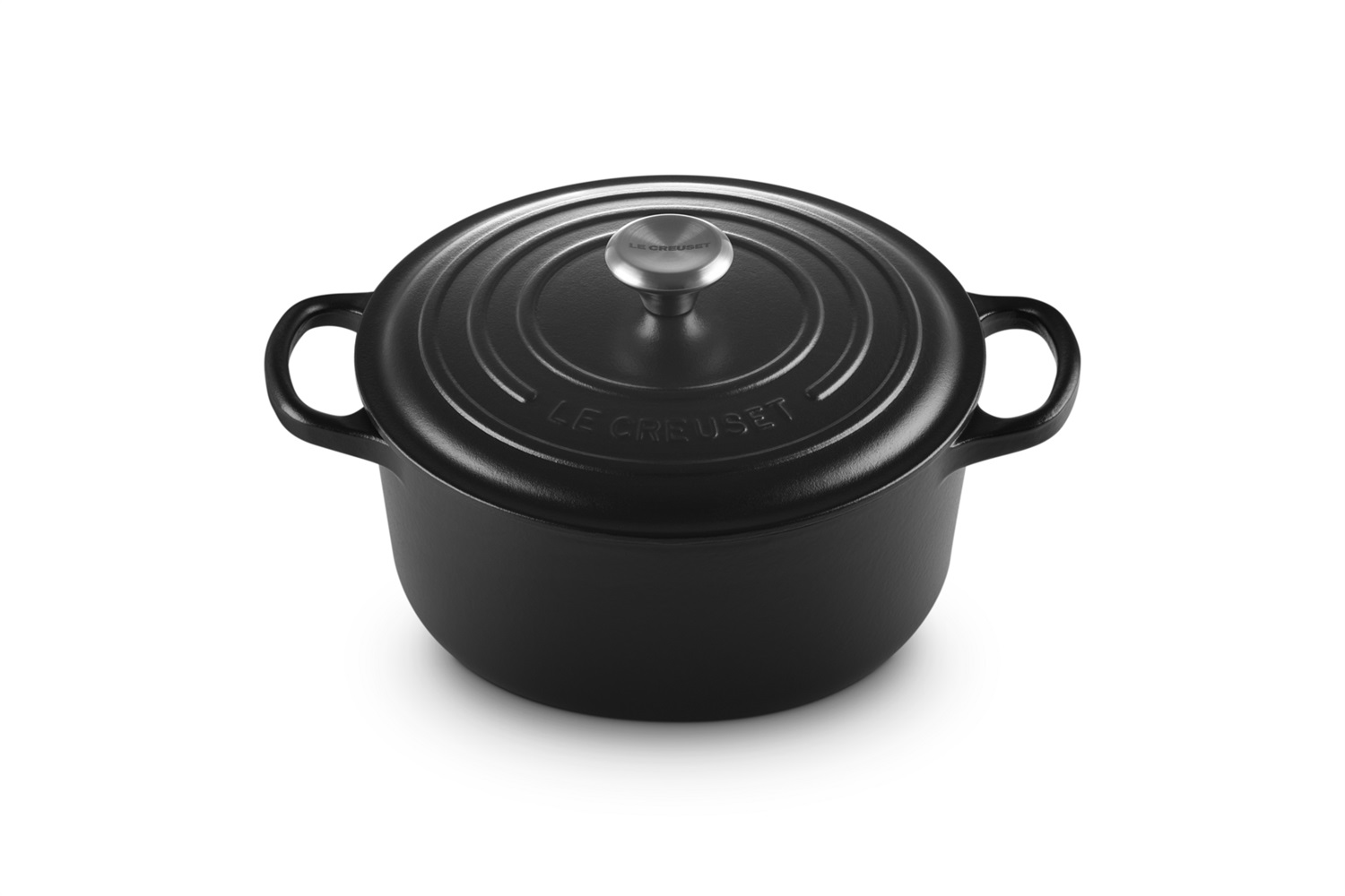 Le Creuset Cocotte Rotonda Evolution in Ghisa Vetrificata Nero Opaco, 22 cm, 3,3 L