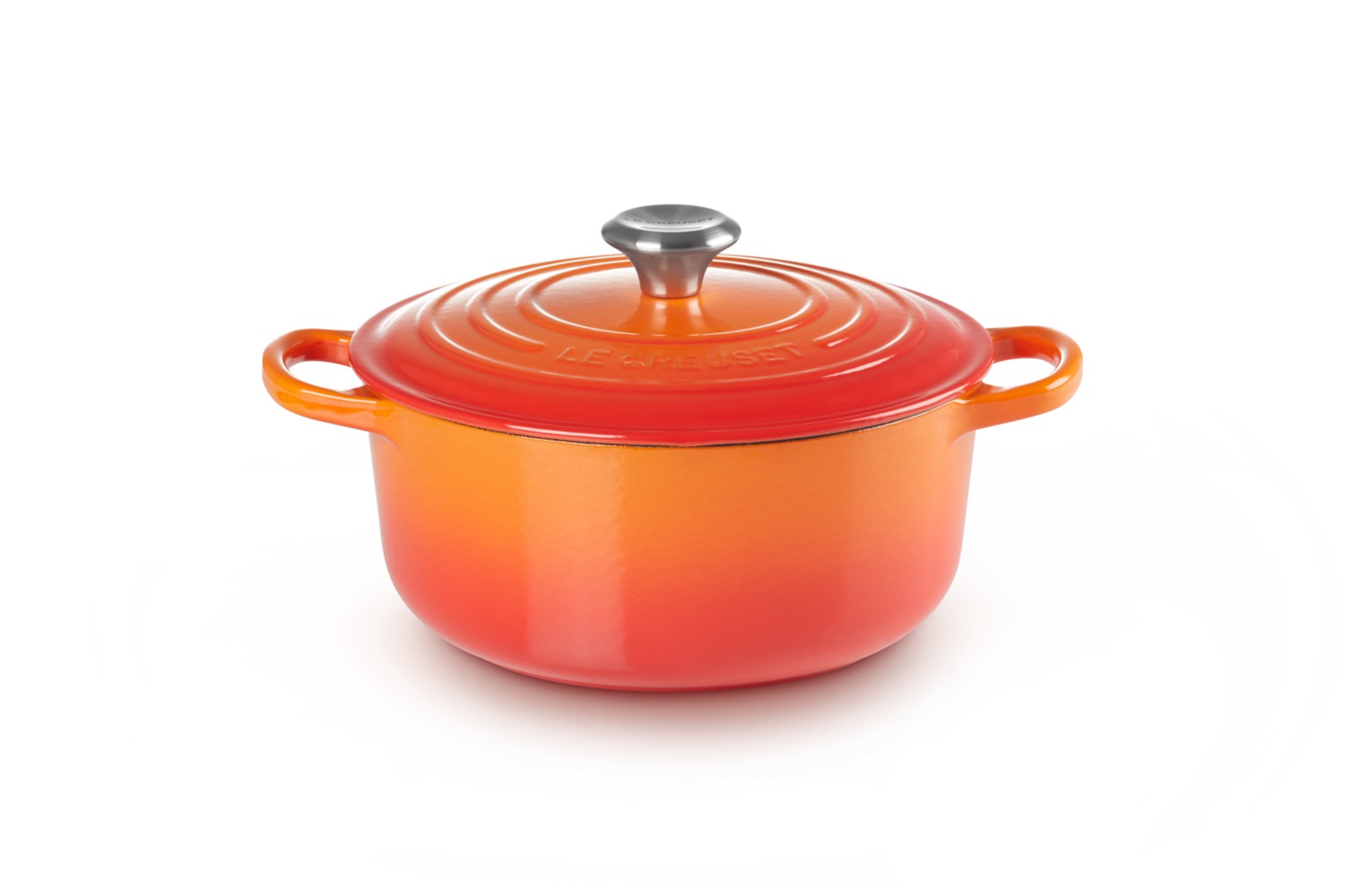 Le Creuset Cocotte Rotonda Evolution in Ghisa Vetrificata 22 cm, Arancione, 3,3 L - Perfetta per Stufati e Arrosti