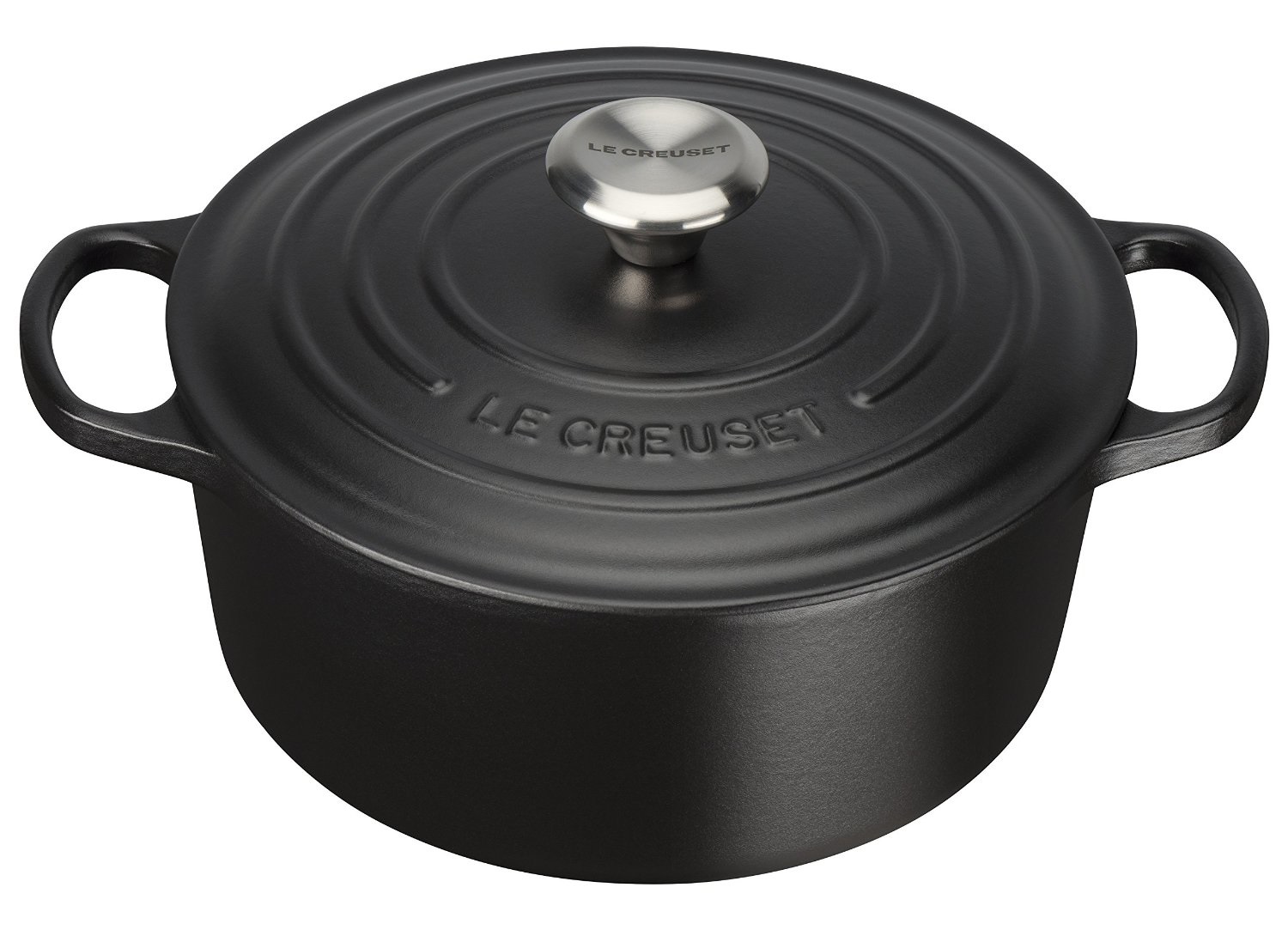 Le Creuset Cocotte Rotonda Evolution 24 cm in Ghisa Vetrificata Nero Matt - Casseruola da 4,2 L per Arrosti, Stufati e Zuppe