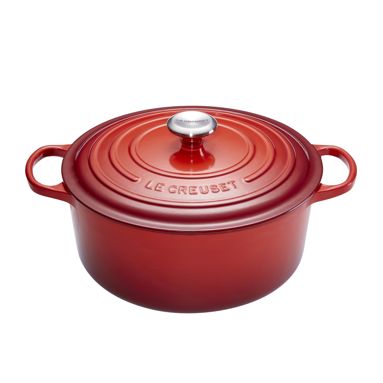 Le Creuset Cocotte Evolution in Ghisa 26 cm Ciliegia - Casseruola Rotonda per Arrostire, Brasare e Cuocere Pane