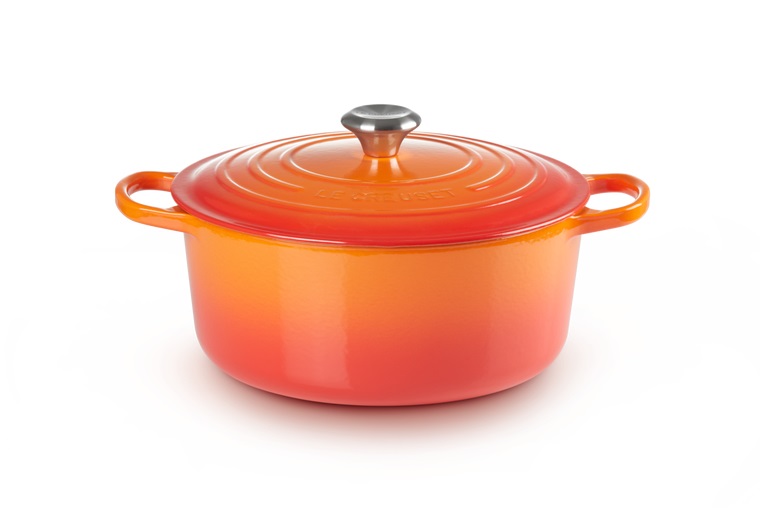 Le Creuset Cocotte Rotonda Evolution in Ghisa Vetrificata 28 cm Arancione - 6,7 L con Coperchio