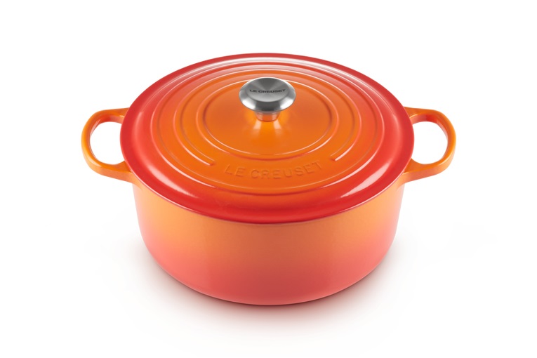 Le Creuset Cocotte Rotonda Evolution in Ghisa Vetrificata 28 cm Arancione - 6,7 L con Coperchio