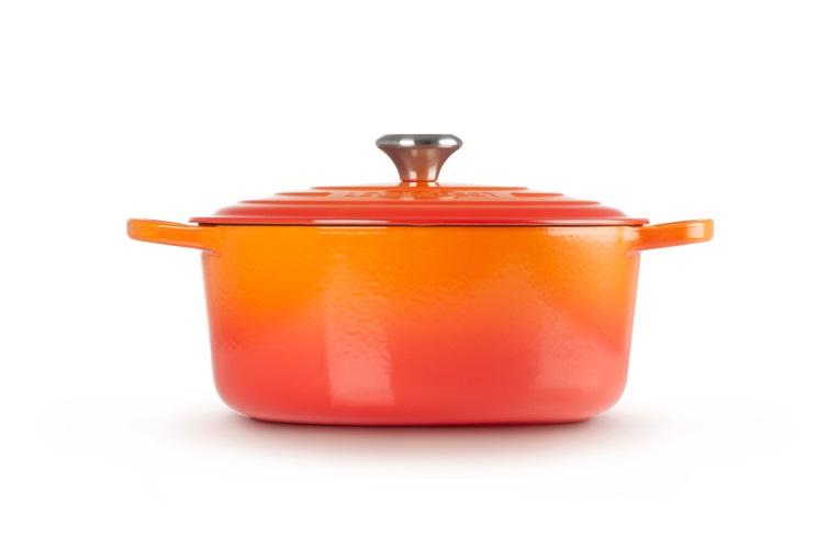 Le Creuset Cocotte Rotonda Evolution in Ghisa Vetrificata 28 cm Arancione - 6,7 L con Coperchio
