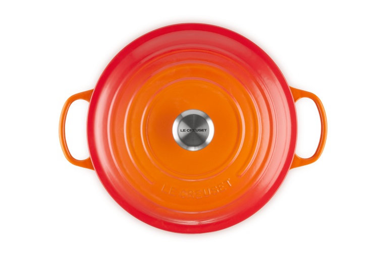 Le Creuset Cocotte Rotonda Evolution in Ghisa Vetrificata 28 cm Arancione - 6,7 L con Coperchio