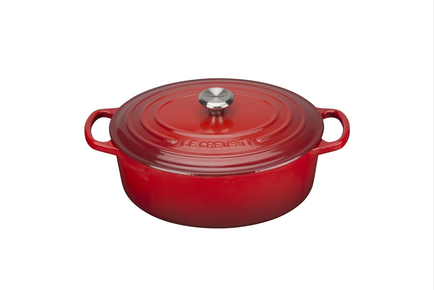 Le Creuset Casseruola Ovale Evolution in Ghisa 4,1 L Rosso Cherry con Coperchio