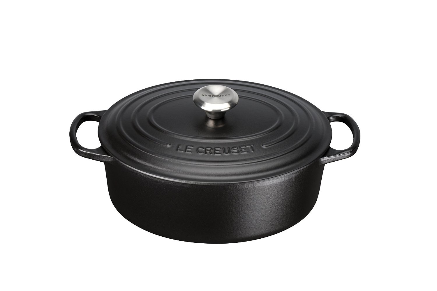 Le Creuset Cocotte Ovale Evolution in Ghisa Vetrificata Nero Opaco, 29 cm, 4,7 L