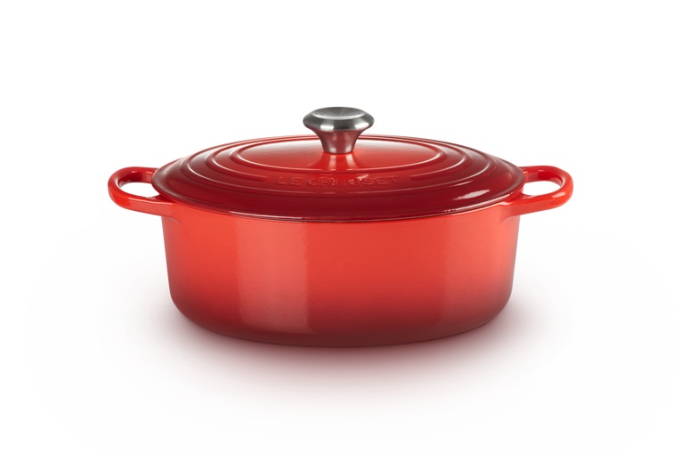 Le Creuset Cocotte Ovale Evolution in Ghisa Vetrificata 29 cm Ciliegia - Casseruola per Arrosti e Pollame