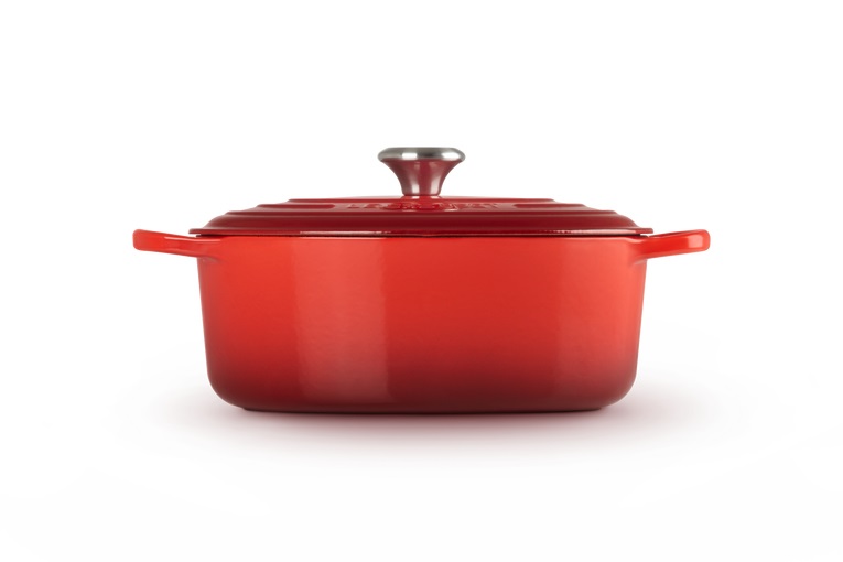 Le Creuset Cocotte Ovale Evolution in Ghisa Vetrificata 29 cm Ciliegia - Casseruola per Arrosti e Pollame