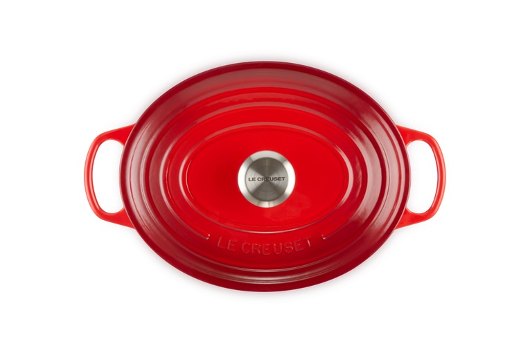 Le Creuset Cocotte Ovale Evolution in Ghisa Vetrificata 29 cm Ciliegia - Casseruola per Arrosti e Pollame