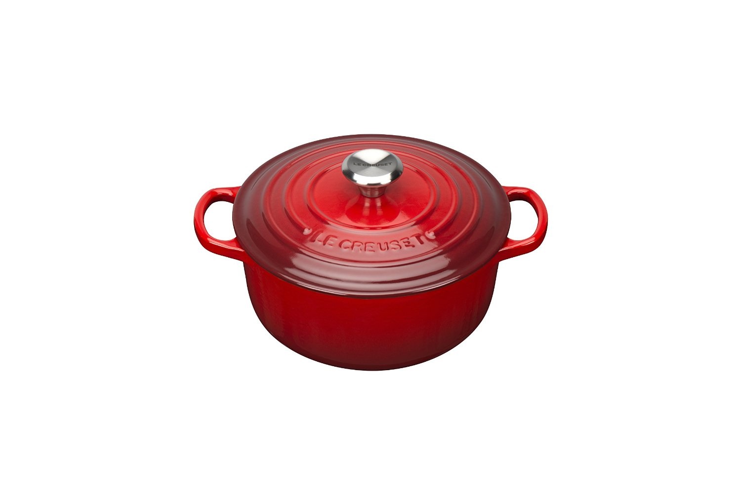 Le Creuset Cocotte Rotonda Evolution 20 cm in Ghisa Vetrificata Ciliegia - Casseruola 2,4 L per Arrosti e Stufati