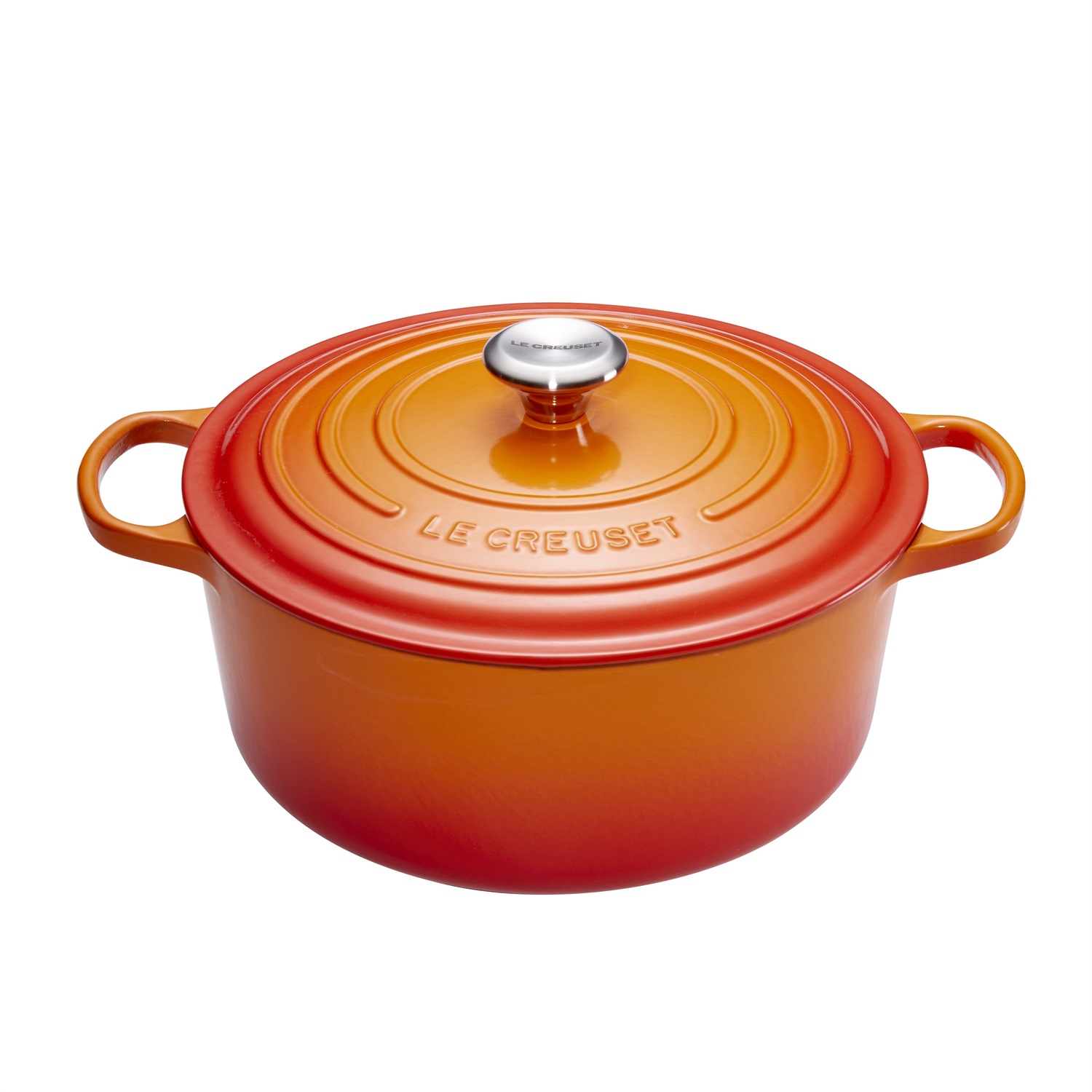 Le Creuset Cocotte Rotonda Evolution in Ghisa Vetrificata 20 cm 2,4 L Arancione con Coperchio