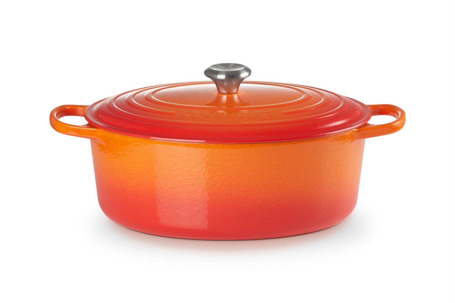 Le Creuset Cocotte Ovale Evolution in Ghisa Vetrificata 33 cm Arancione - Casseruola con Coperchio per Arrosti e Pollame