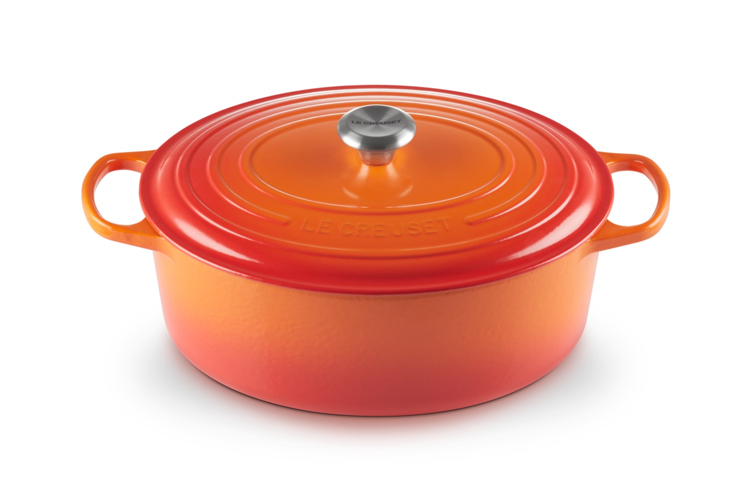 Le Creuset Cocotte Ovale Evolution in Ghisa Vetrificata 33 cm Arancione - Casseruola con Coperchio per Arrosti e Pollame