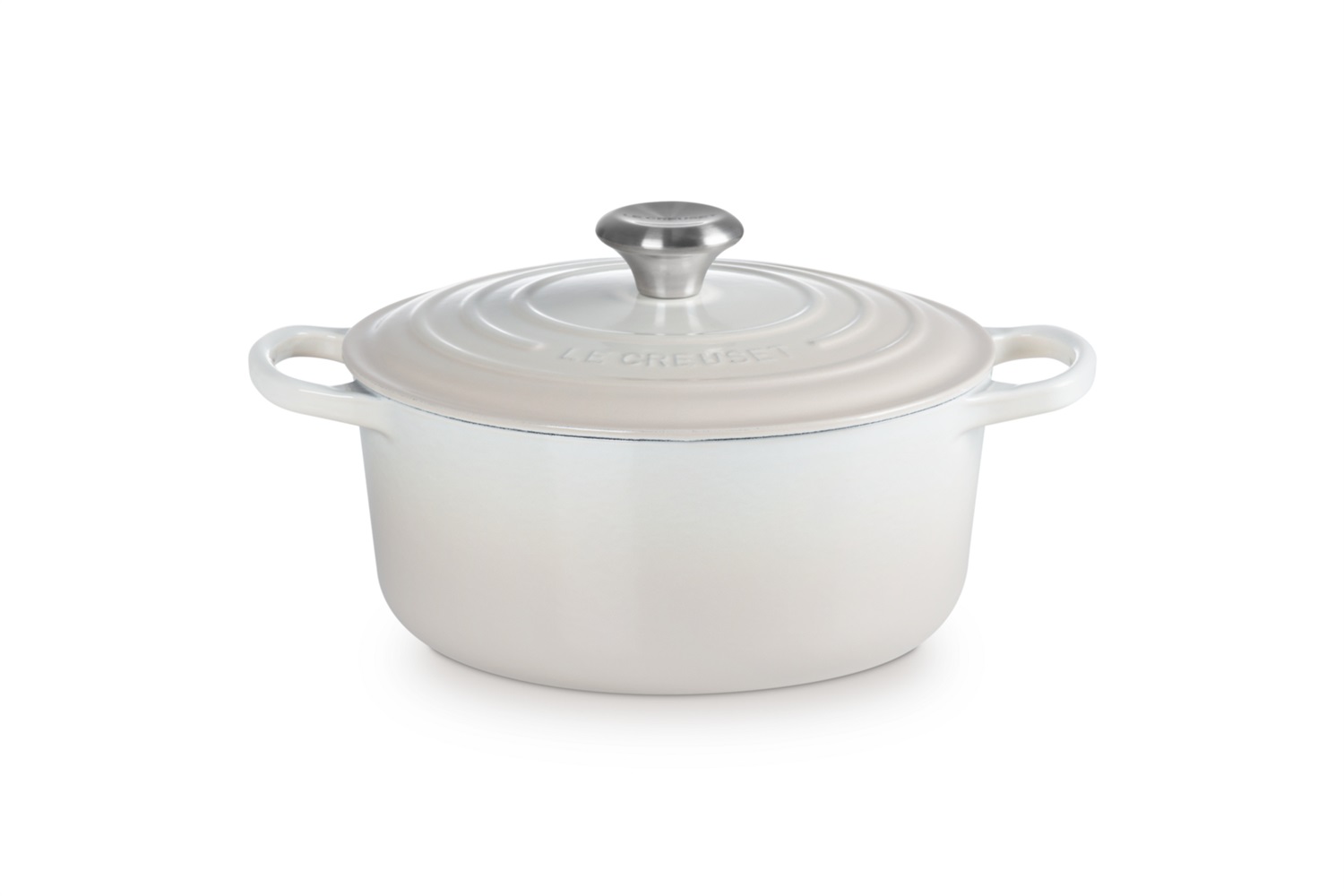 Le Creuset Cocotte Rotonda Evolution in Ghisa Vetrificata 24 cm Meringa - Capacità 4,2 L