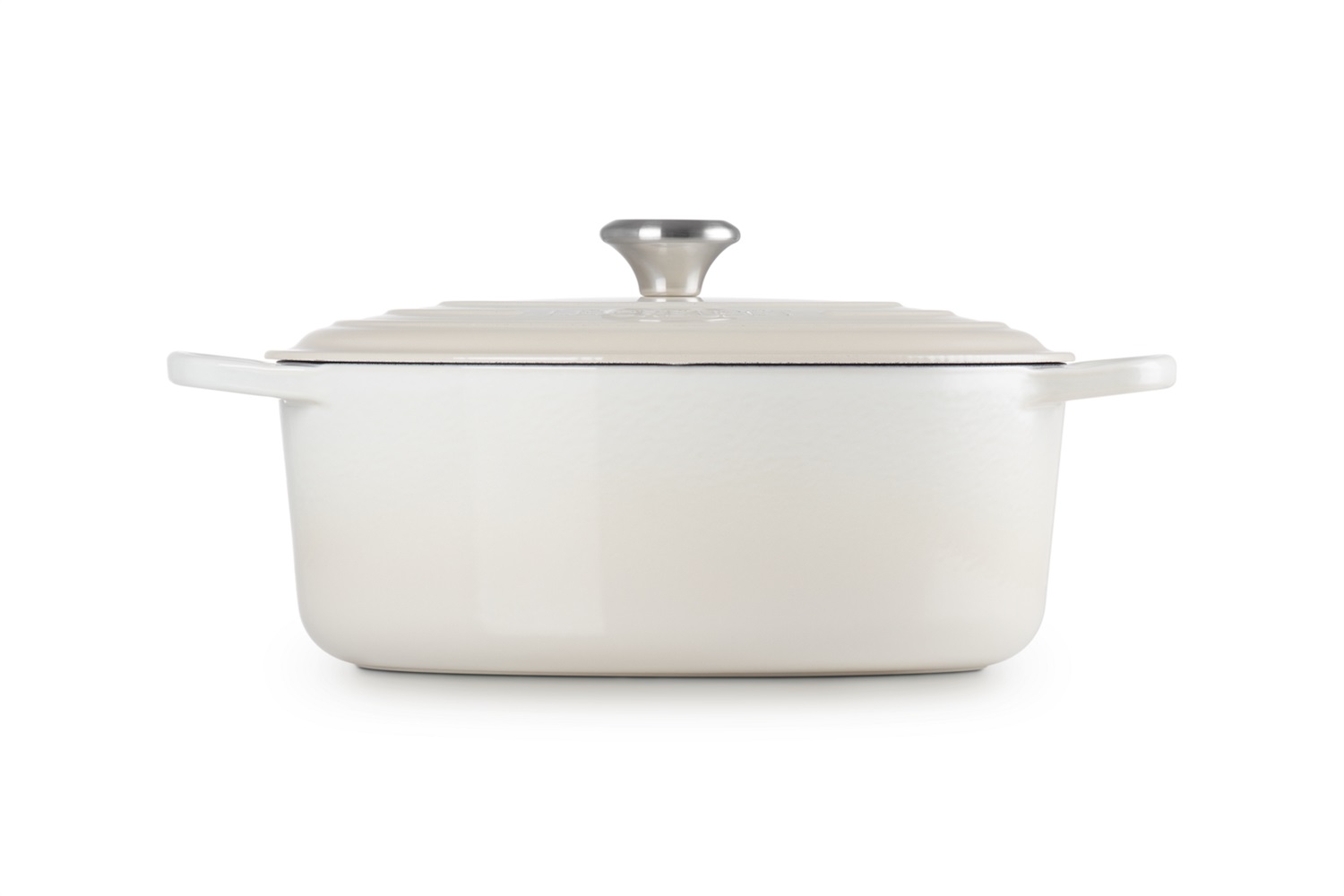 Le Creuset Cocotte Ovale Evolution in Ghisa Vetrificata 31 cm Meringue - Casseruola da 6,3 L con Coperchio per Arrosti e Pollame