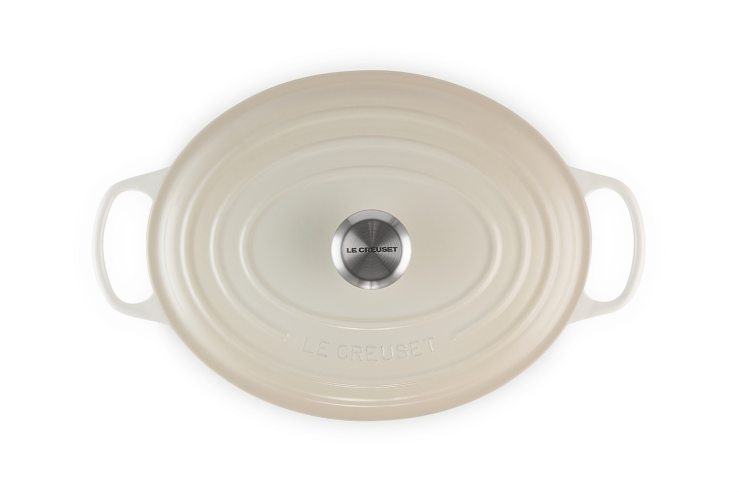 Le Creuset Cocotte Ovale Evolution in Ghisa Vetrificata 31 cm Meringue - Casseruola da 6,3 L con Coperchio per Arrosti e Pollame
