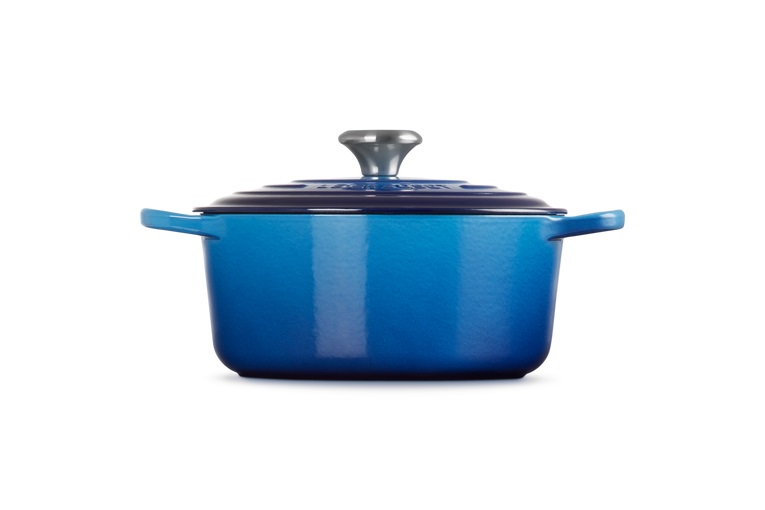 Le Creuset Cocotte Rotonda Evolution 24 cm Azzurro in Ghisa Vetrificata - Capacità 4,2 L