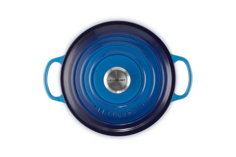 Le Creuset Cocotte Rotonda Evolution 24 cm Azzurro in Ghisa Vetrificata - Capacità 4,2 L