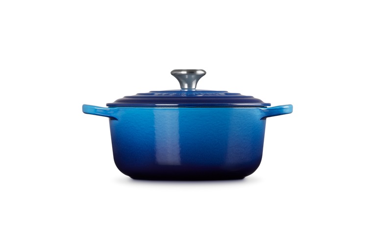 Le Creuset Cocotte Rotonda Evolution in Ghisa Vetrificata 20 cm Azzurra con Coperchio - Casseruola per Arrosto e Stufati 2,4 L