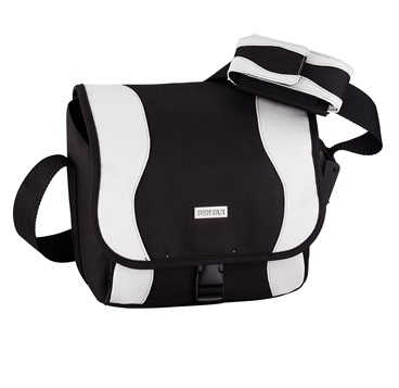 Pentax Borsa per Fotocamera SLR e Mirrorless in Nylon - Nero e Argento, 25x18x14 cm