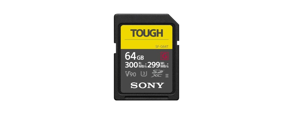 Sony SF-G64T Tough Scheda di Memoria SDXC 64 GB - Lettura 300 MB/s, Scrittura 299 MB/s, Resistente a Condizioni Estreme