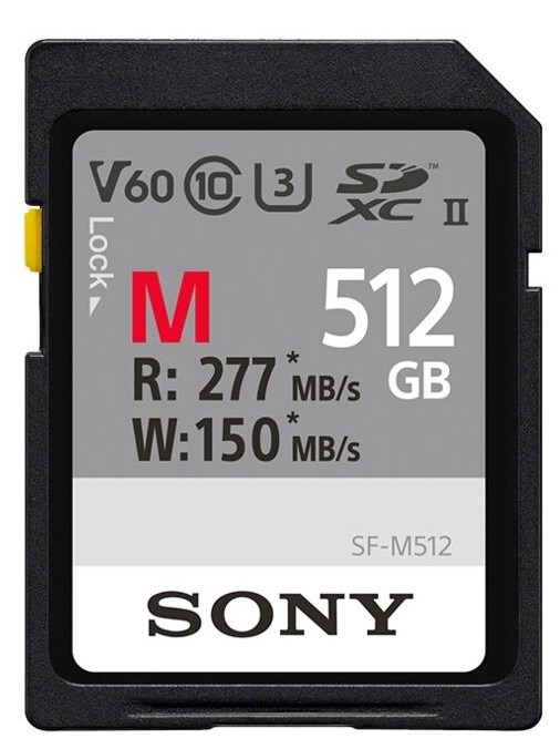 Sony SF-M 512GB SDXC UHS-II Classe 10 - Velocità di lettura 277 MB/s, scrittura 150 MB/s, impermeabile e resistente agli urti