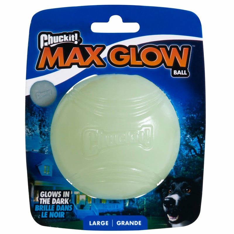 Chuckit! Max Glow Ball - Palla Fosforescente Ø 6,5 cm per Gioco al Tramonto, Compatibile con Lanciatori