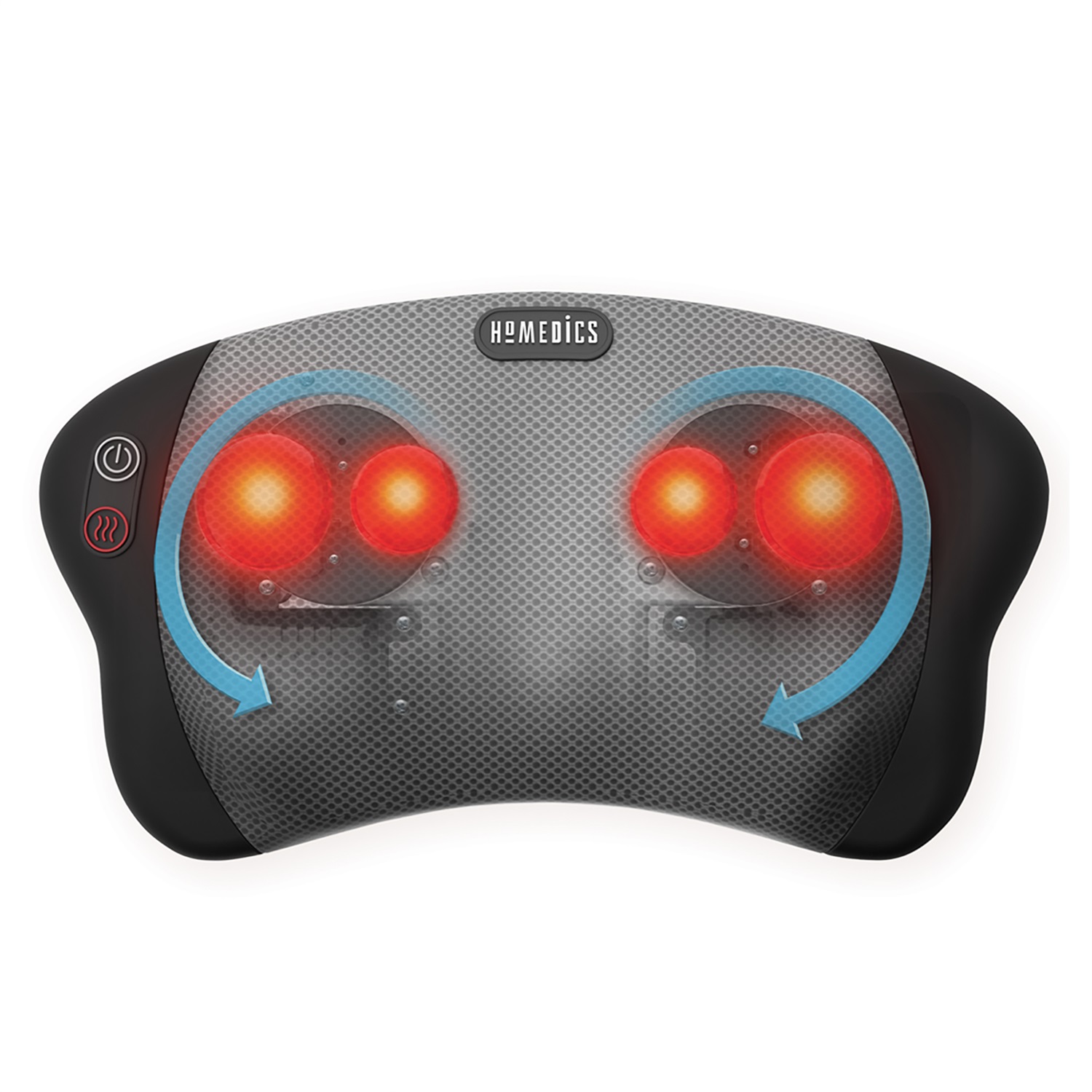 HoMedics Cuscino Massaggiante Shiatsu Elettrico con Funzione di Riscaldamento, per Collo, Spalle, Schiena, Zona Lombare e Gambe, Nero