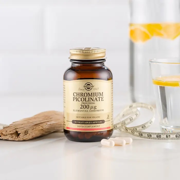 Solgar Cromo Picolinato 200 mcg - 90 Capsule Vegetali per il Controllo del Peso e il Supporto dei Livelli di Zucchero nel Sangue
