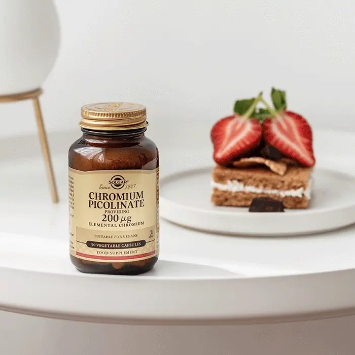 Solgar Cromo Picolinato 200 mcg - 90 Capsule Vegetali per il Controllo del Peso e il Supporto dei Livelli di Zucchero nel Sangue