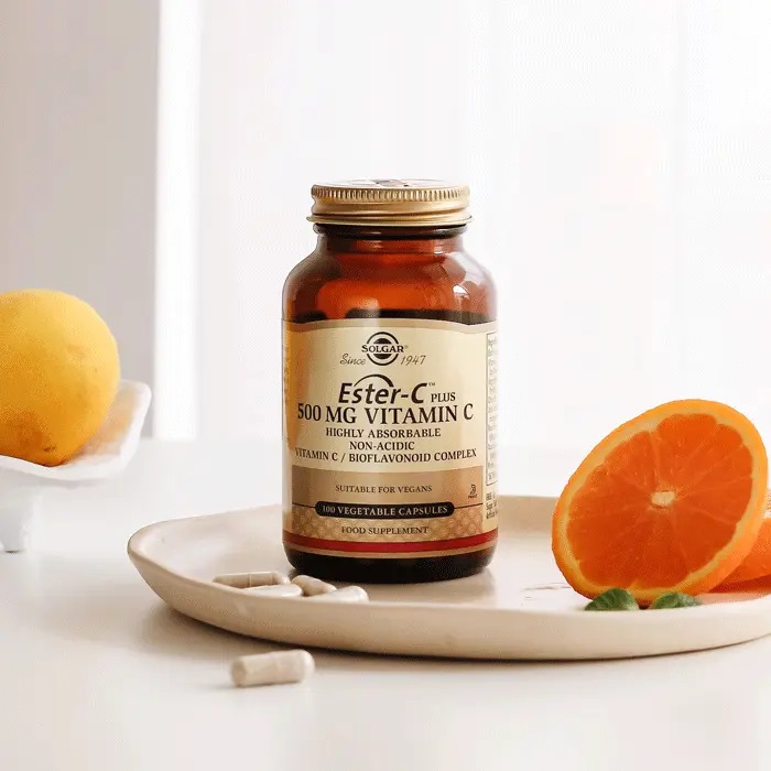 Solgar Ester-C Plus 500 mg - Integratore Alimentare in Capsule Vegetali, 100 Capsule, Vitamina C Brevettata con Elevata Biodisponibilità