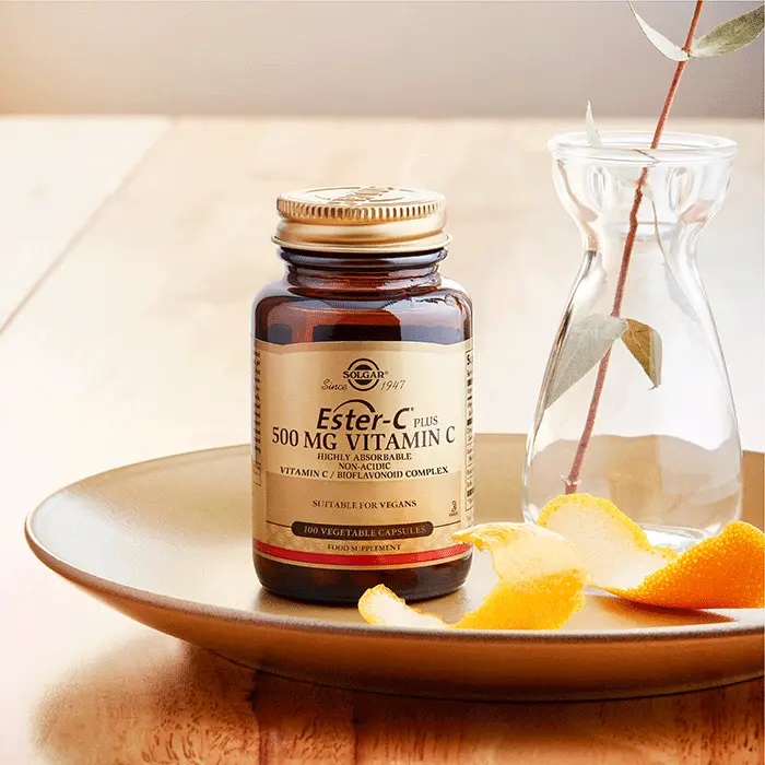 Solgar Ester-C Plus 500 mg - Integratore Alimentare in Capsule Vegetali, 100 Capsule, Vitamina C Brevettata con Elevata Biodisponibilità