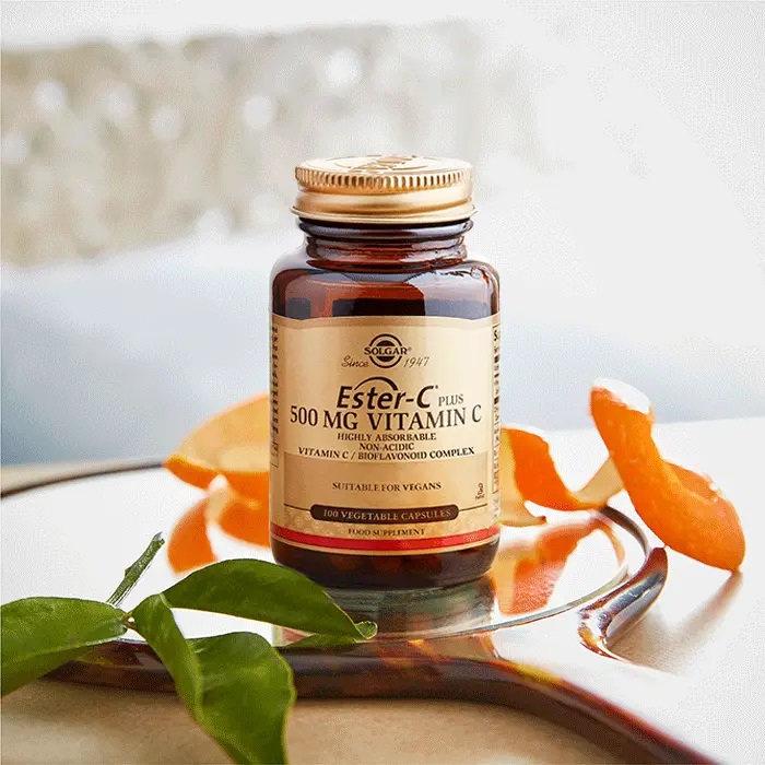Solgar Ester-C Plus 500 mg - Integratore Alimentare in Capsule Vegetali, 100 Capsule, Vitamina C Brevettata con Elevata Biodisponibilità