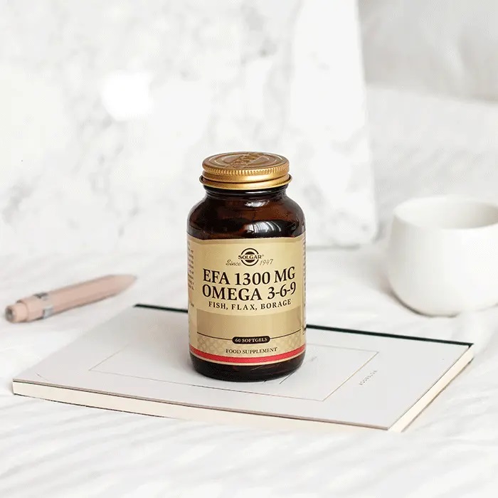 Solgar Omega 3-6-9 - 60 Capsule Molli, Olio di Pesce, Lino e Borragine, Supporto per Cuore, Articolazioni e Pelle, Senza OGM, Glutine e Latticini