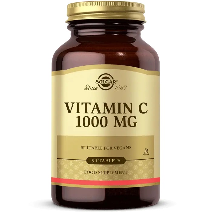 Solgar Vitamina C Naturale 1000 mg - 90 Compresse per Difese Immunitarie e Pelle Luminosa